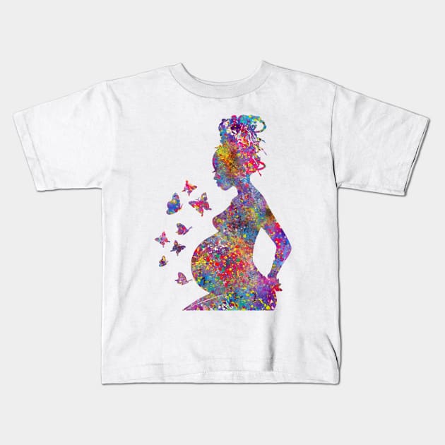 Pregnant woman Kids T-Shirt by RosaliArt